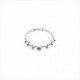 Pulseras Lady in Red. Charms botones detalle en rojo. Metal bañado en plata. Uno de 50