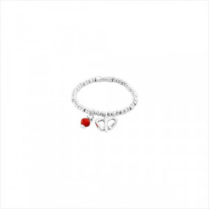 Pulsera Love Freedom. Metal bañado en plata. Charms corazón. Uno de 50