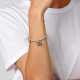 Pulsera Amor elástico. Metal bañado en plata. Uno de 50