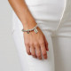 Pulsera Saludable. Metal bañado en plata. Uno de 50
