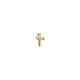 1 Pendiente Takemetochurch stud, tipo piercing. Diseño forma de cruz. Metal bañado en oro. Uno de 50