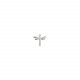 1 Pendiente Fly High stud, tipo piercing. Diseño libélula. Metal bañado en plata. Uno de 50