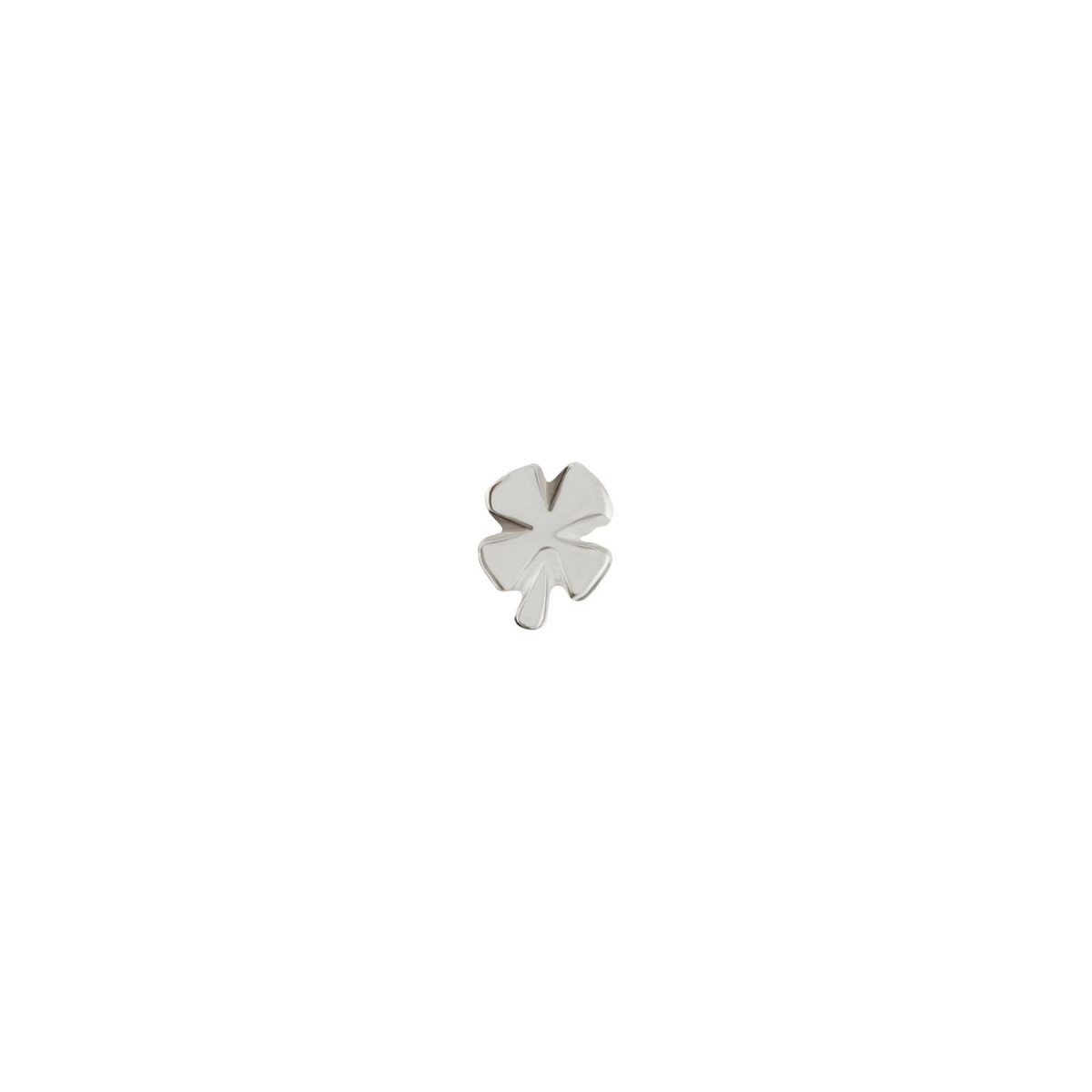 1 Pendiente Good Luck stud, tipo piercing. Diseño de trébol. Metal bañado en plata. Uno de 50