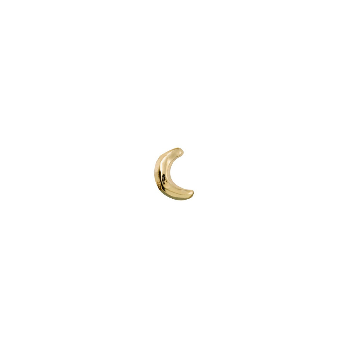 1 Pendiente Light us up stud, tipo piercing. Diseño luna. Metal bañado en oro. Uno de 50