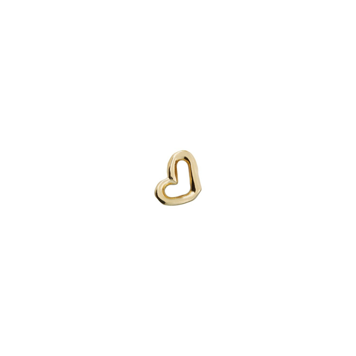 1 Pendiente H´art Stud, tipo piercing. Diseño corazón. Metal bañado en oro. Uno de 50