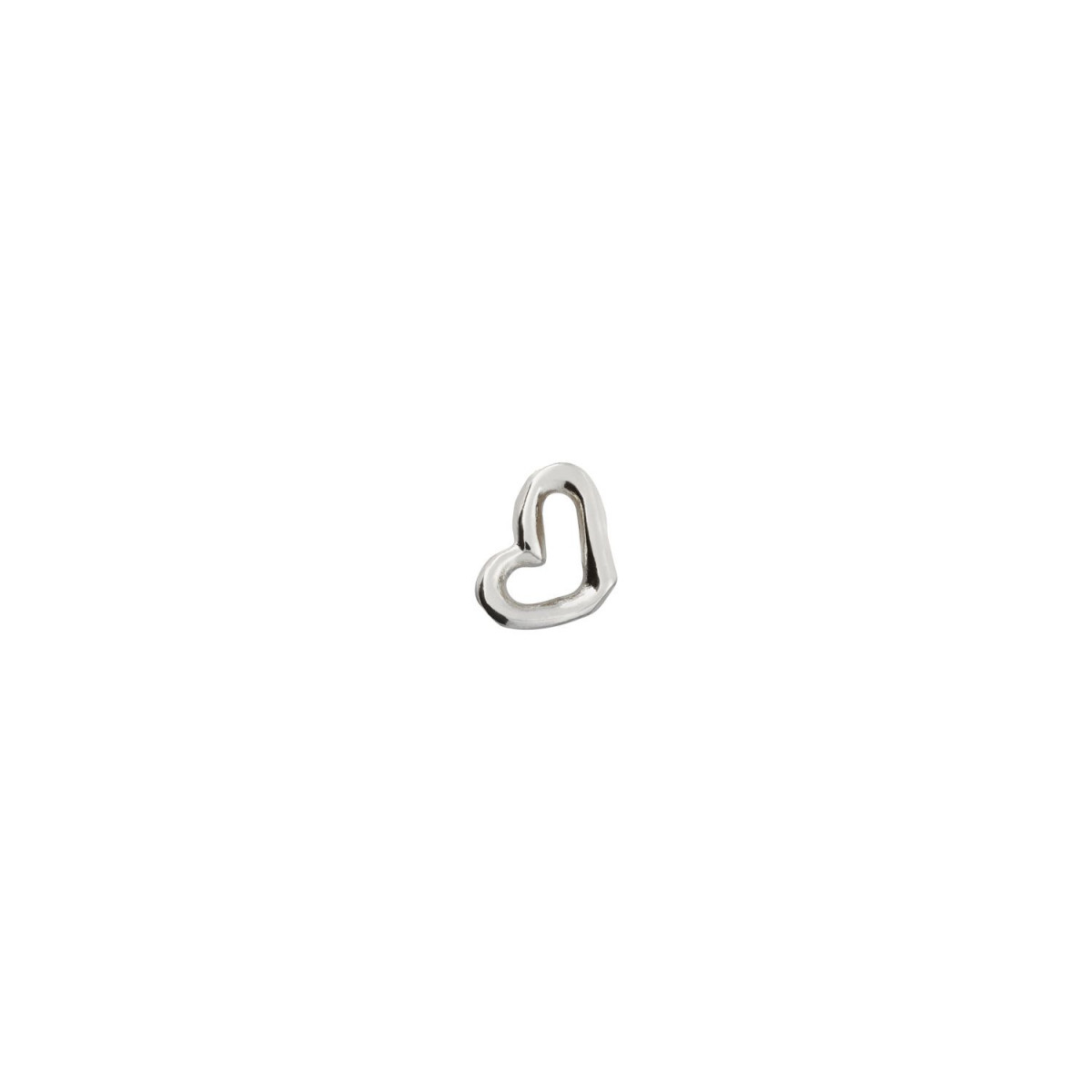 1 Pendiente H´art Stud, tipo piercing. Diseño corazón. Metal bañado en plata. Uno de 50