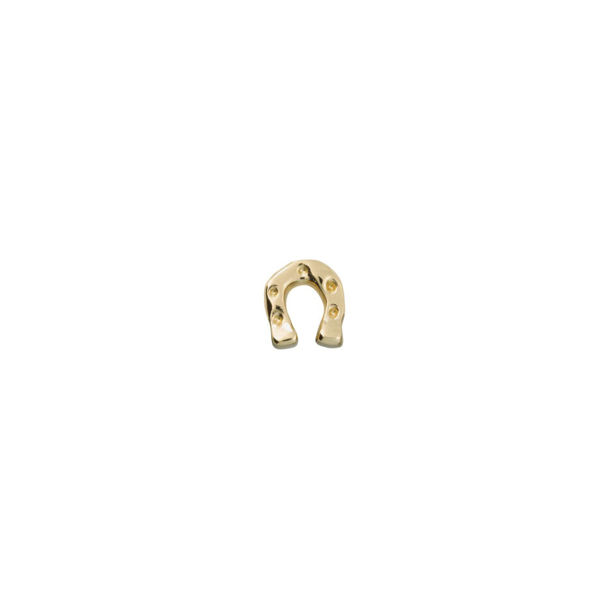 1 Pendiente tipo piercing. Diseño herradura. Metal bañado en oro. Uno de 50