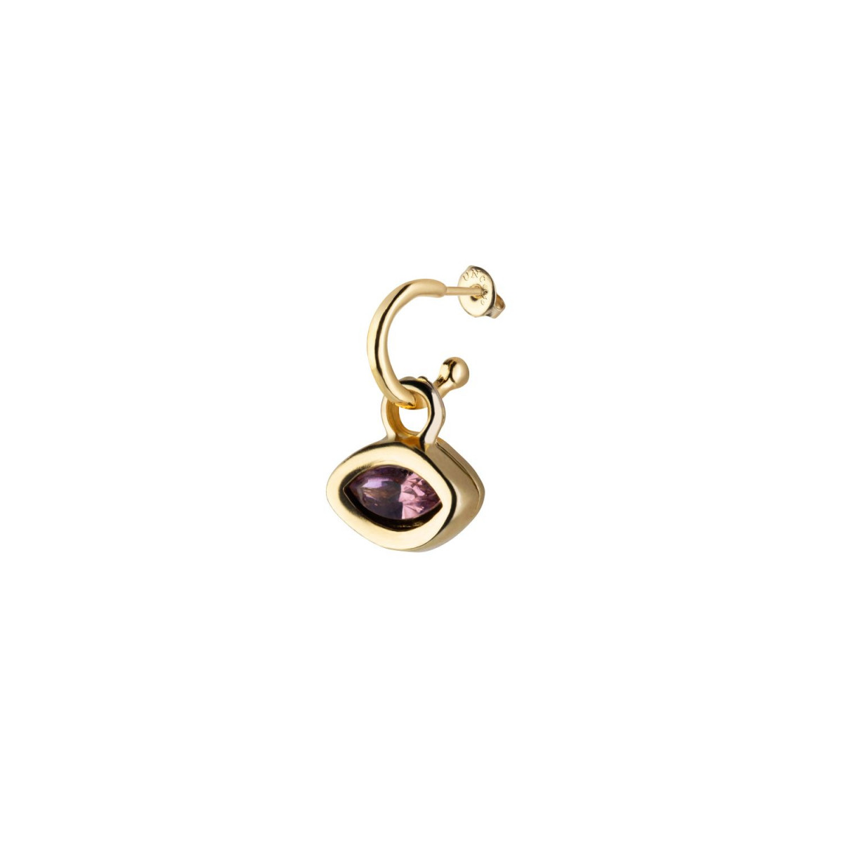 Charm colgante ojo con cristal swarowvski color rosado, bañado en oro.  ARO NO INCLUIDO. Uno de 50