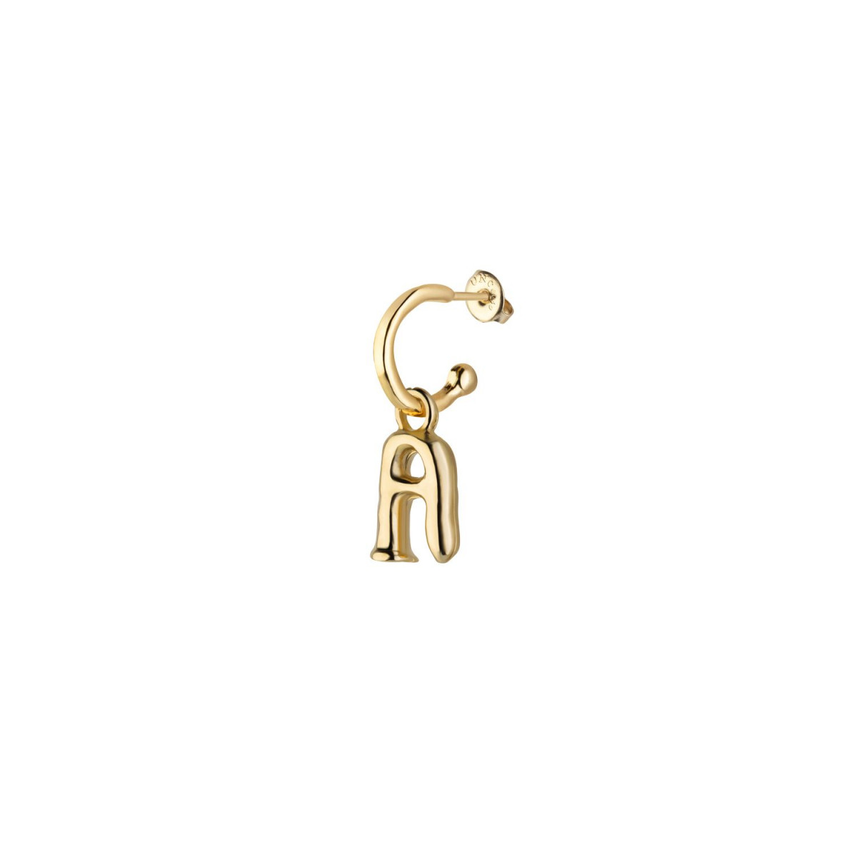 Charm colgante letra A, bañado en oro.  ARO NO INCLUIDO. Uno de 50