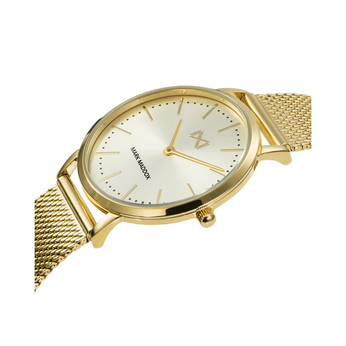 Reloj de Mujer Mark Maddox Grenwich tres agujas de acero IP dorado y malla milanesa