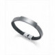 Pulsera de Hombre Viceroy Air doble de malla de acero con placa central acabado mate del mismo material y piel negra plana en la