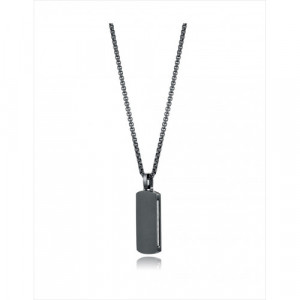 Collar Viceroy Acero Ip Negro Mate Tipo Placa