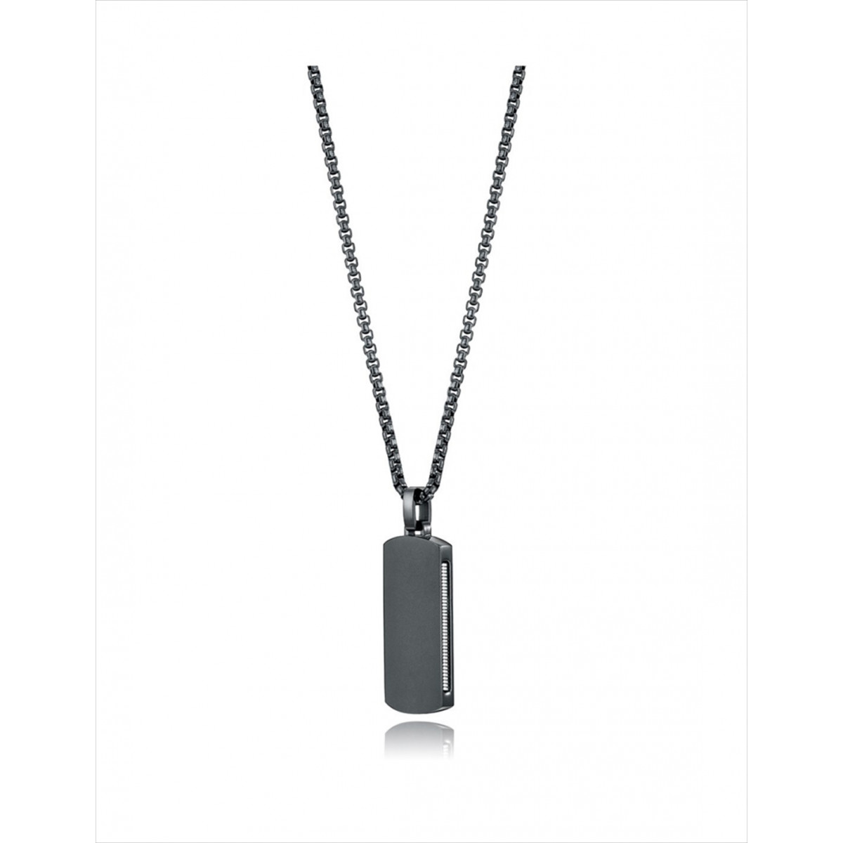 Collar Viceroy Acero Ip Negro Mate Tipo Placa