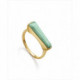 Anillo Viceroy Elegant de plata de ley 925 bañado en oro. Con piedra natural de amazonita en la parte delantera de 2cm largo. Di