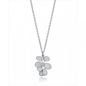 Colgante Viceroy Elegant de plata de ley 925 bañado en rodio. Diseño en forma de hojas con perlas naturales de agua dulce de dif