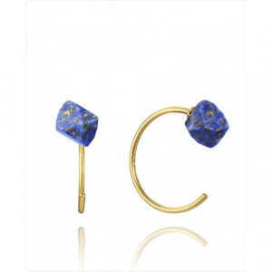 Pendientes piedra azul lapislázuli. Viceroy Jewels de Plata de ley 925 bañados en oro de 23kt.