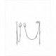 Pendientes de plata de ley 925 bañados en rodio compuesto por una cadena larga y earcuff. Cierre a presión. De 42 mm. Viceroy