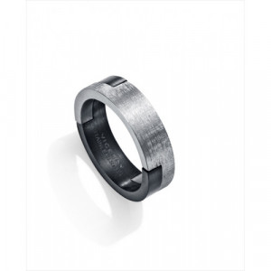 Anillo de Hombre Viceroy Beat de acero bitono (negro y acero efecto satinado).