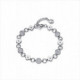 Pulsera en acero con componentes en forma de trébol y discos engastados con circonitas. Largo 17cm y 2cm de extensión. Viceroy