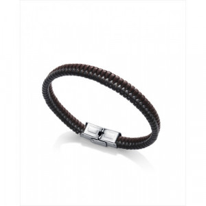 Pulsera Viceroy Magnum de acero trenzado en negro y marron.