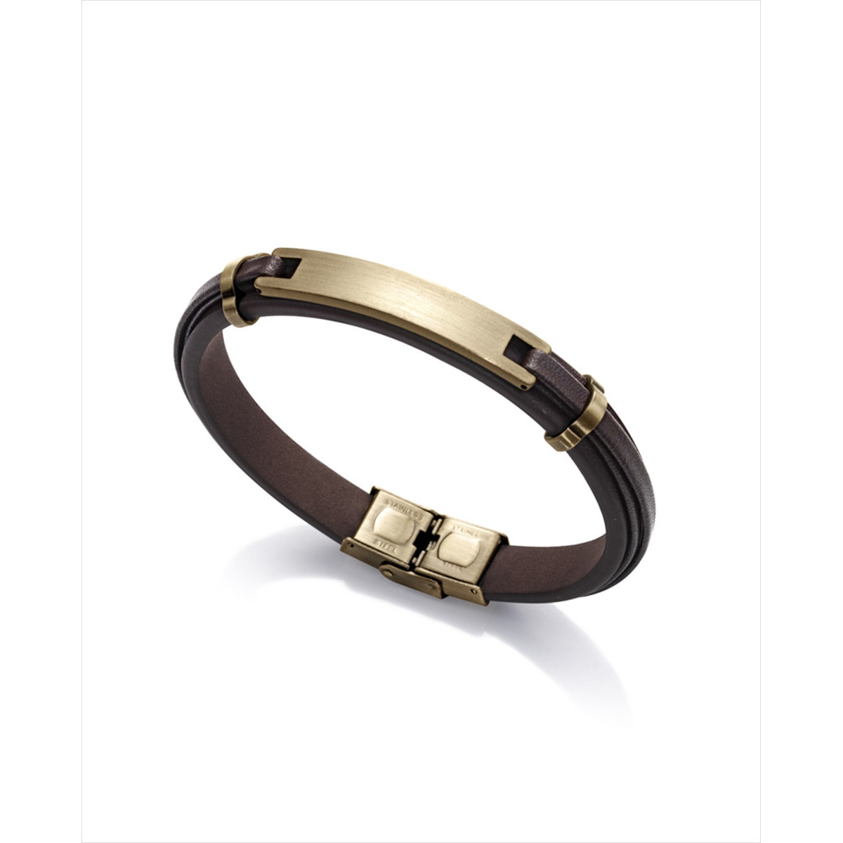 Pulsera Viceroy Magnum de acero con piel marron