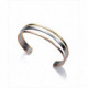 Pulsera Viceroy Air abierta tipo brazalete de acero en tres tonos , plata, dorado y rosa.