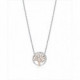 Collar Viceroy de Plata de ley en bitono rosado, con motivo del árbol de la vida con circonitas, largo 42 + 3 cm