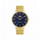 Reloj Mark Maddox Greenwich tres agujas de acero IP dorado y malla milanesa