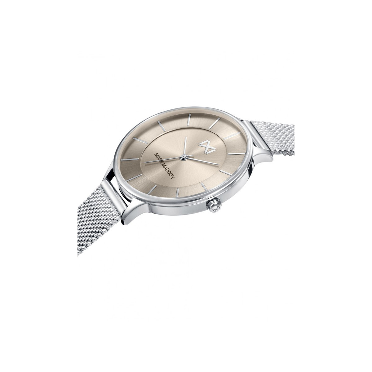 Reloj Mark Maddox. Acero y malla milanesa.