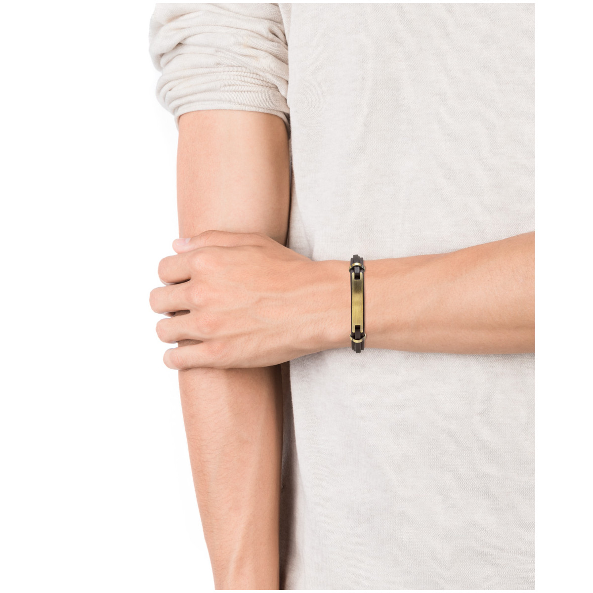 Pulsera Viceroy Magnum de acero con piel marron