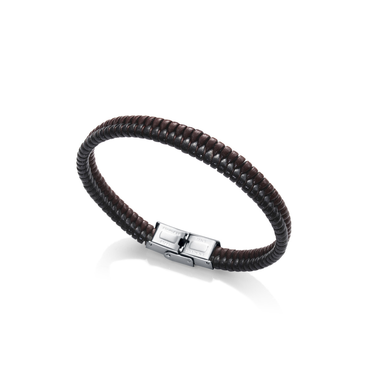 Pulsera Viceroy Magnum de acero trenzado en negro y marron.