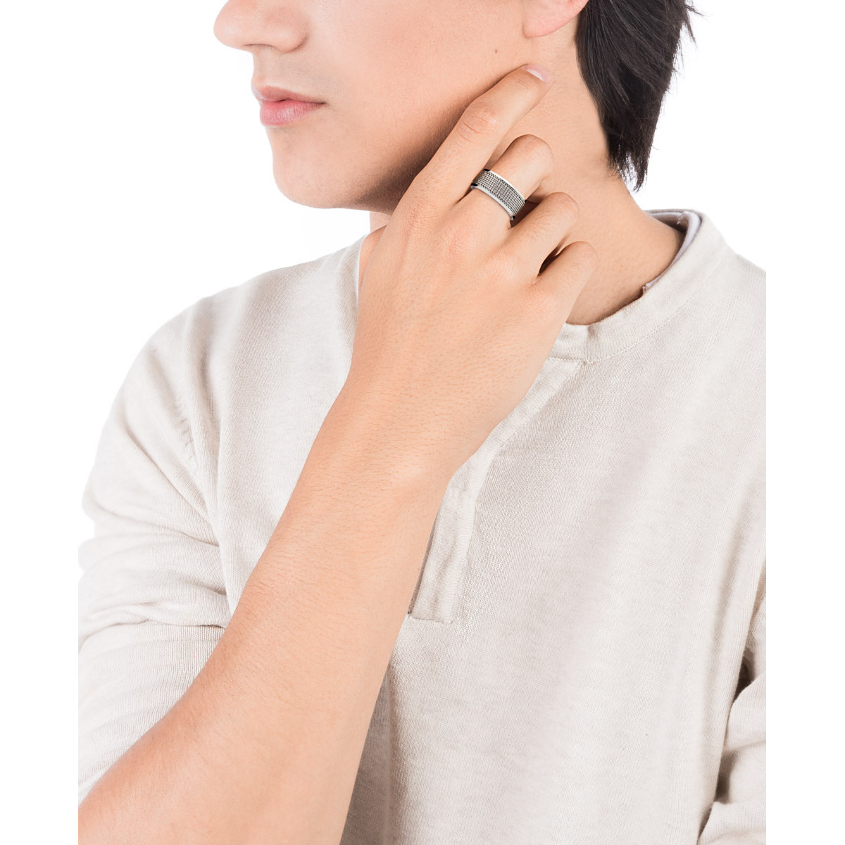 Anillo hombre malla acero. Número 22. Viceroy