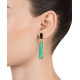Pendientes Viceroy Elegant de plata de ley 925 bañados en oro. Con cristal verde en la parte superior y piedra amazonita natural