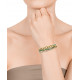 Pulsera Viceroy Air de acero dorada con tres tiras de cadenas y piedras sinteticas en color blanco, rosa, azul