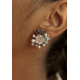 PENDIENTES PLATA DE PIEDRA DE NATURAL CON DISEÑO DE FLOR CON PERLAS. LINEARGENT