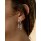 PENDIENTES ARO CON COLGANTE PLATA LÍQUIDO OVALADOS. LINEARGENT