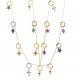 Colgante charm plata bañada en oro, cruz circonitas moradas brillantes. Miscellany. Salvatore