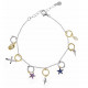 Colgante charm plata bañada en oro, estrella circonita rosa fucsia brillante. Miscellany. Salvatore