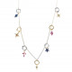 Colgante charm plata bañada en oro, estrella polar circonita rosa fucsia brillante. Miscellany. Salvatore