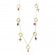 Colgante charm plata bañada en oro, rombo circonitas moradas. Miscellany. Salvatore