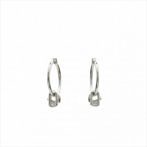 PENDIENTES DE PLATA ARO CON COLGANTE MOTIVOS RECTANGULARES. LINEARGENT