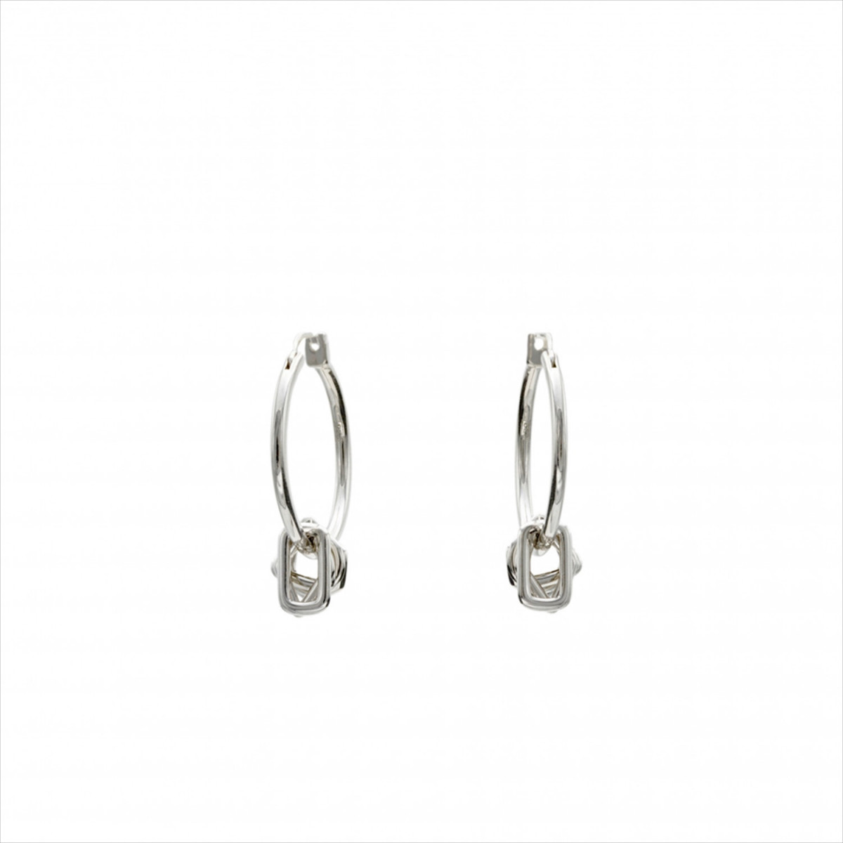 PENDIENTES DE PLATA ARO CON COLGANTE MOTIVOS RECTANGULARES. LINEARGENT