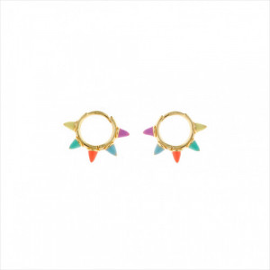 Criolla plata bañada en oro, conos de colores esmaltados. Salvatore