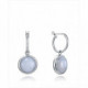 Pendientes Viceroy Elegant de plata de ley 925 bañado en rodio. Diseño estilo criolla de 10 mm diametro con piedra natural calce