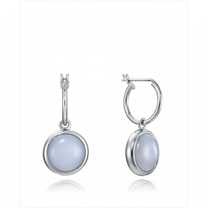 Pendientes Viceroy Elegant de plata de ley 925 bañado en rodio. Diseño estilo criolla de 10 mm diametro con piedra natural calce