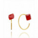 Pendientes criolla semi abierta piedra cornalina Plata de ley 925 bañados en oro de 23kt. Viceroy