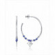 Pendientes de aro Viceroy Jewels de plata ley bañada en rodio. Piedras azules colgante