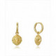 Criollas Viceroy Trend de plata de ley 925 bañadas en oro. Diseño criolla de 11 mm diámetro con charm de león de 11 mm largo ext