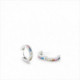 PENDIENTES AROS CON PIEDRAS PLATA MINI CUARZO ADAMANTINO RAINBOW. LINEARGENT
