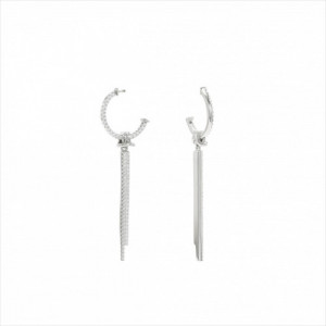 PENDIENTES PLATA ARO CON COLGANTE CON TIRA DOBLE DE CIRCONTAS. LINEARGENT